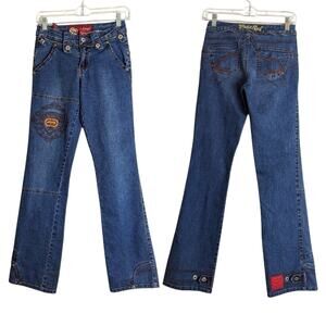 Vintage ECKORED Jeans with Embroidered Patchwork Rhinoceros  Juniors 5